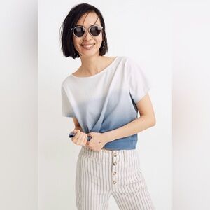Madewell Dip-Dye Setlist Boxy Tee, Tranquil Lake, Size L